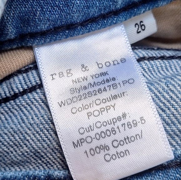 Rag & Bone Nina High Rise Ankle Cigarette Button Fly Poppy Wash Jeans Size 26 - Picture 3 of 9